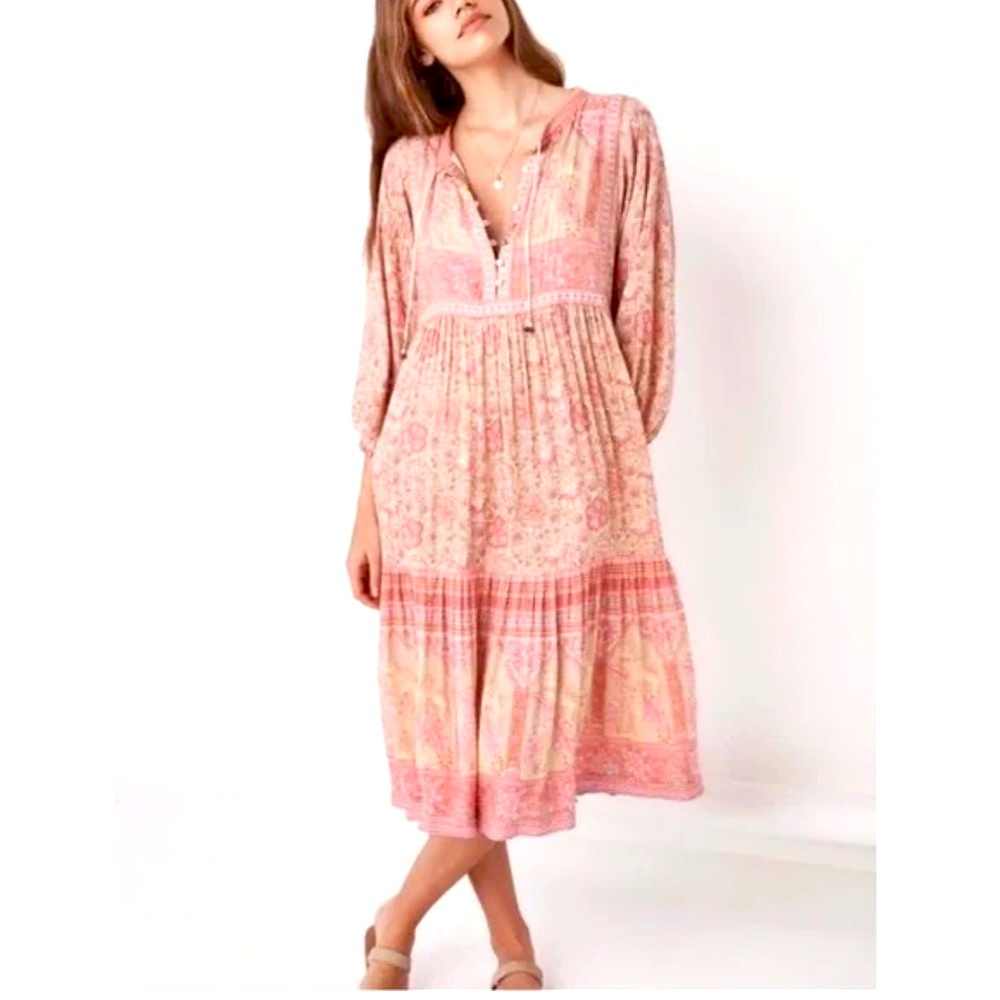 Spell & The Gypsy Collective Poinciana Midi dress in Pink - Picture 2 of 15